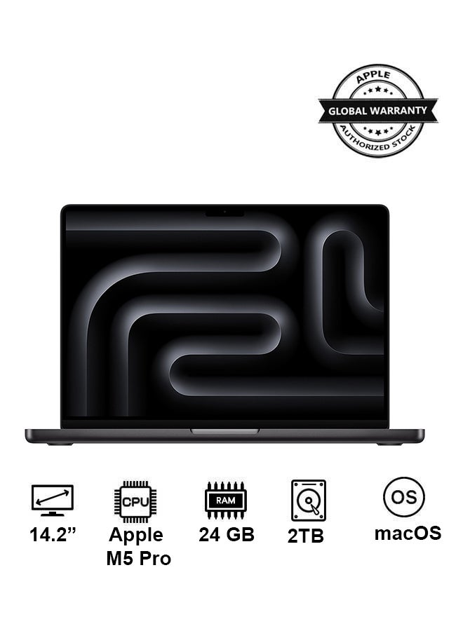 Apple New 2026 MacBook Pro MGDT4 | 14.2 Inch Display | Apple M5 Pro Chip | 18-Core CPU 20-Core GPU | 24GB RAM | 2TB SSD | macOS | English And Arabic Keyboard | Space Black - Image 1