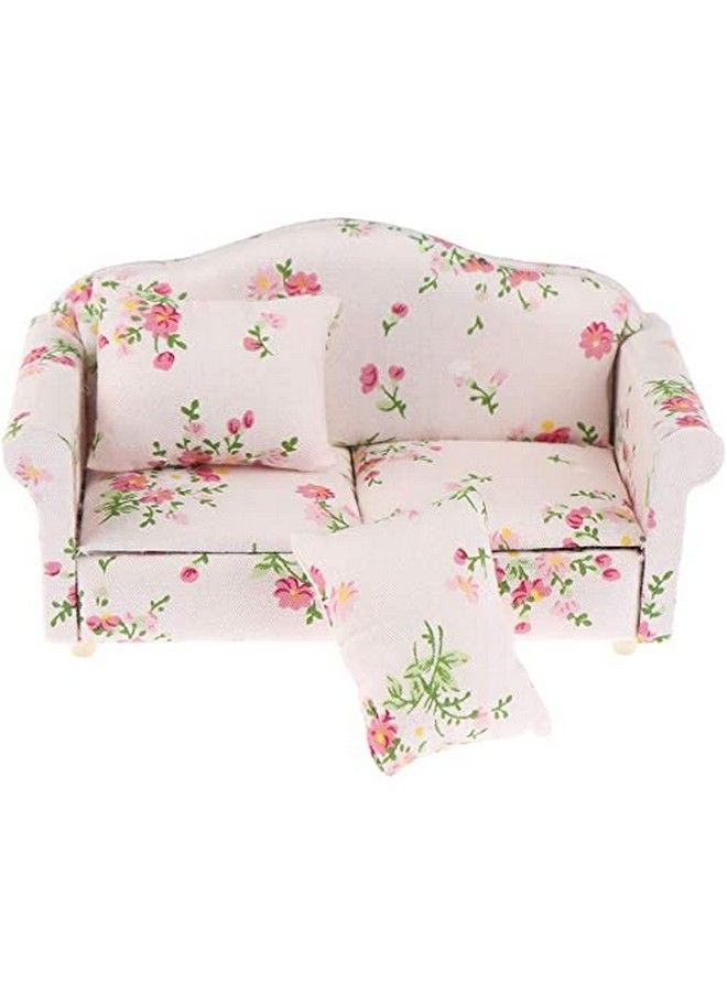 Haomian Dollhouse Furniture Set 3 Pcs 1:12 Dollhouse Miniature Wooden Sofa Cushions Armchair Pillow Kit Dolls House Furniture Couch With 1 Pc Dollhouse Teatable Coffee Table (A) - Image 4