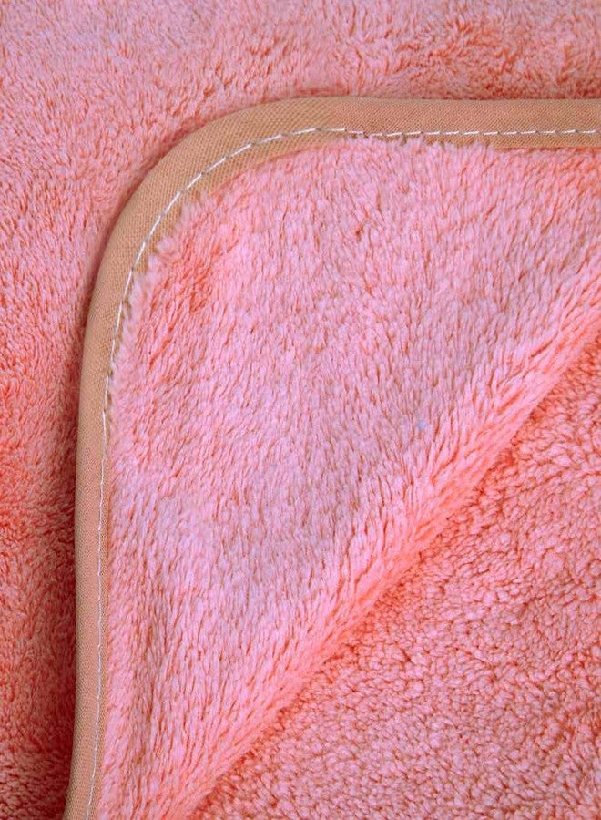 BATH FABLE Bunny Coral Fleece Kids Bath Towel | Microfibre Kids Bath Towel for Babies Toddler | Quick Dry, Super Absorbent, Super Soft -Baby Towel for Boys and Girls | Pink Pack of 1 (Peach) - Image 4