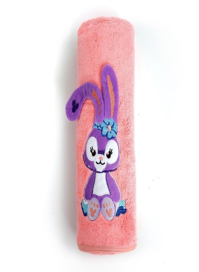 BATH FABLE Bunny Coral Fleece Kids Bath Towel | Microfibre Kids Bath Towel for Babies Toddler | Quick Dry, Super Absorbent, Super Soft -Baby Towel for Boys and Girls | Pink Pack of 1 (Peach) - Image 3