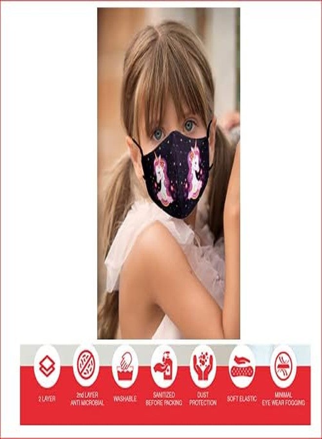BIGXEN قناع وجه للأطفال من BIGXEN مكون من 3 طبقات من القطن الفاخر، مناسب للأولاد والبنات، مطبوع عليه رسوم متحركة رقمية ثلاثية الأبعاد، قابل لإعادة الاستخدام والغسل، عبوة من 10 أقنعة (رسوم متحركة - 1). - Image 3