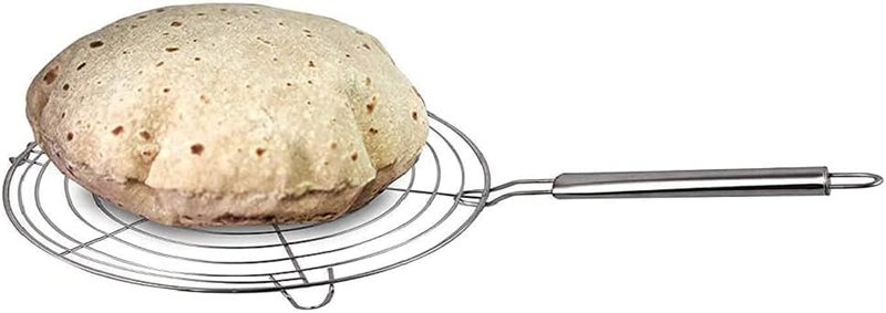 NMEXX Stainless Steel Round Roast Grill, Multi-Purpose for Roti Jali, Papad, Chapathi, Papad Roast Grill with Steel Handle Dia-9 Inches - Image 3