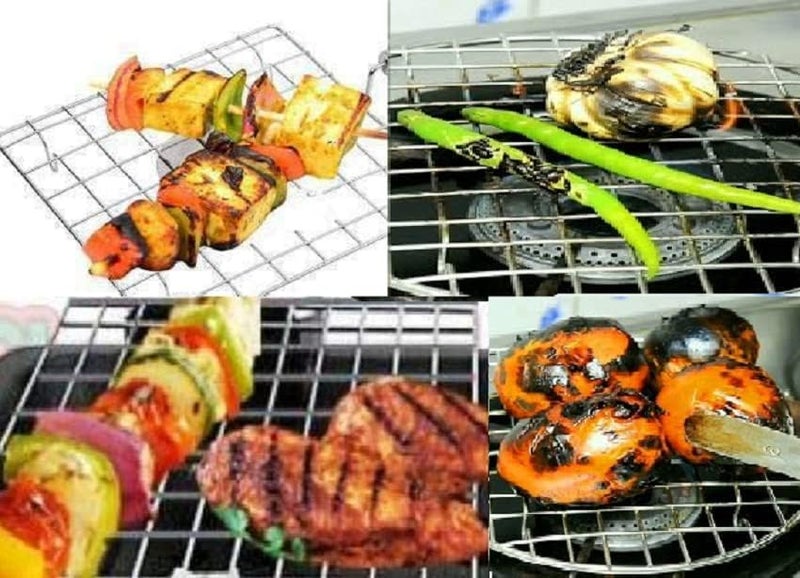 NMEXX Stainless Steel Round Roast Grill, Multi-Purpose for Roti Jali, Papad, Chapathi, Papad Roast Grill with Steel Handle Dia-9 Inches - Image 4