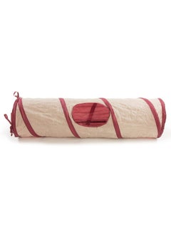 SmartyKat SmartyKat Crackle Chute Crinkle Activity Tunnel Cat Toy - Tan/Red, One Size  - Image 2