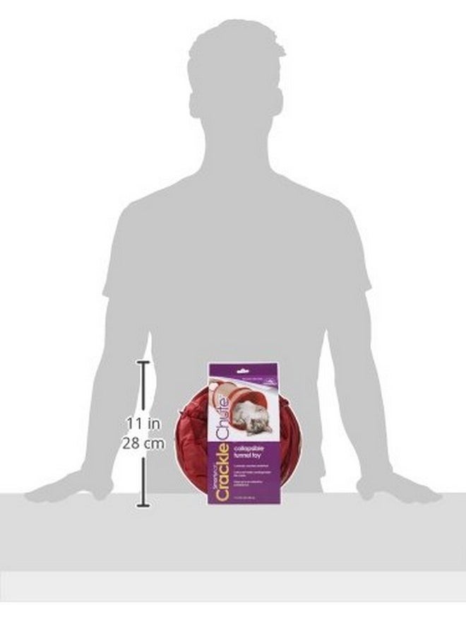 SmartyKat - SmartyKat Crackle Chute Crinkle Activity Tunnel Cat Toy - Tan/Red, One Size - Image 1