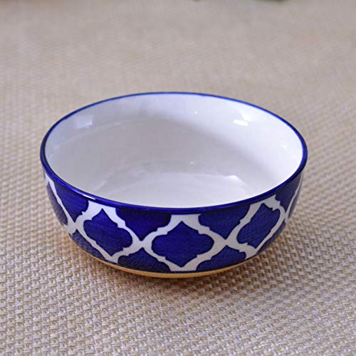 Kunhar Ceramic Serving Bowls (Yellow Blue, 800 ml) - 1 Piece - Image 3