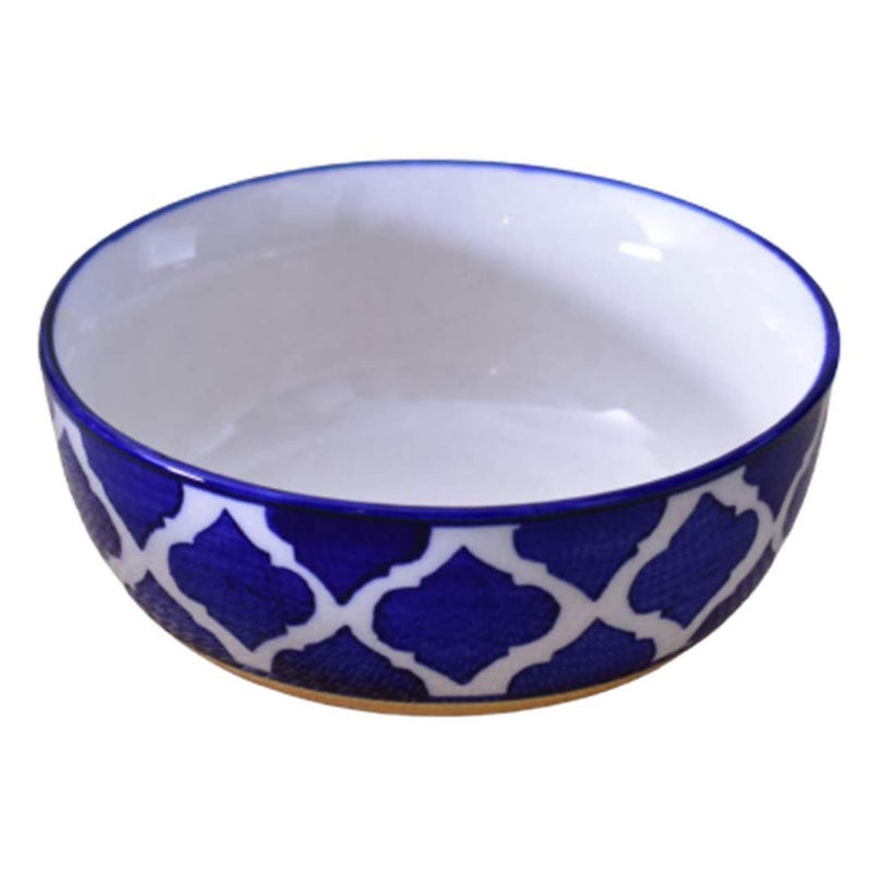 Kunhar Ceramic Serving Bowls (Yellow Blue, 800 ml) - 1 Piece - Image 4