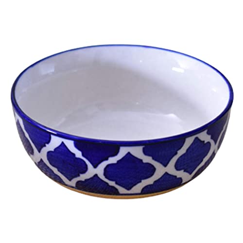 Kunhar Ceramic Serving Bowls (Yellow Blue, 800 ml) - 1 Piece - Image 1