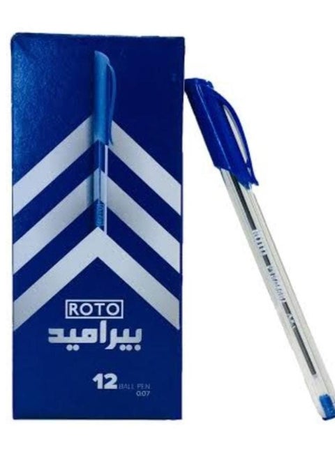 12-Piece Roto Pyramid Ballpoint Pen Set Blue
