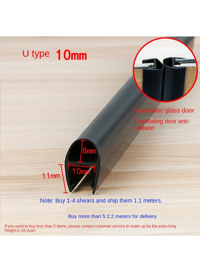 Bluejw Special Thick Shower Room Water Barrier Magnetic Door Gap Wind Barrier Waterproof Strip Bathroom Glass Door Sealing Strip Anti-collision Black - Image 1
