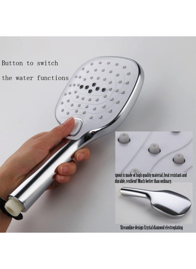 Rubik Shower Head With 3 Spray Modes, Large Chrome Self-Cleaning Handheld Shower Head For Adults Children Pets Home And Gym Use  - Image 5