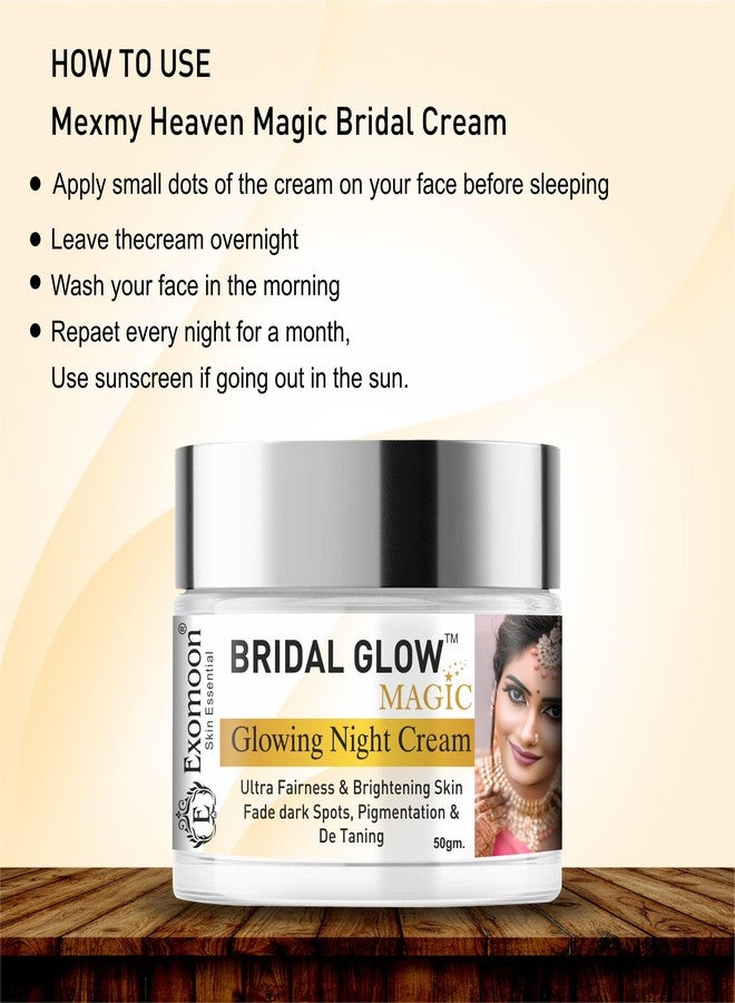 Exomoon Magic Bridal Glow Skin Brightening Super Powerful Even Tone Night Cream | Reduces Fine Lines | Removes Pigmentation | See Results In 7 Days | Suitable For All Skin Types (50gm) - Image 2