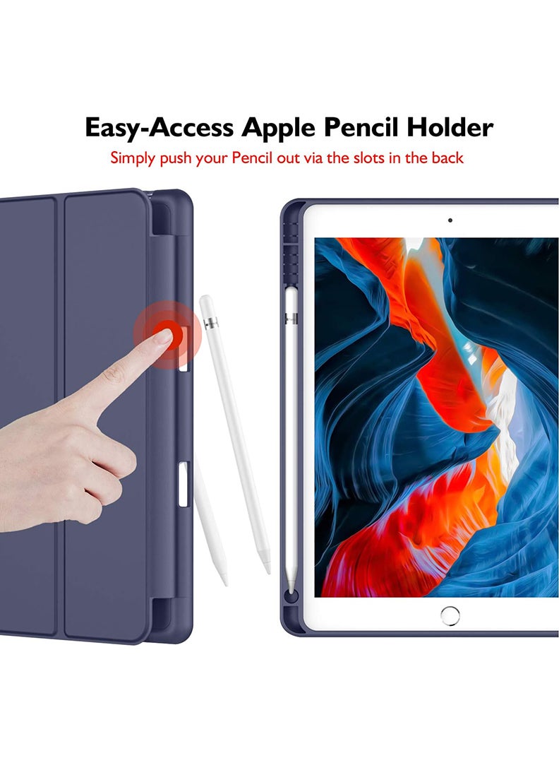 Theodor iPad 9th/8th/7th Generation Case (2021/2020/2019) iPad 10.2-Inch Case with Pencil Holder [Sleep/Wake] Slim Soft TPU Back Smart Magnetic Stand Protective Cover Cases Navy Blue - Image 4
