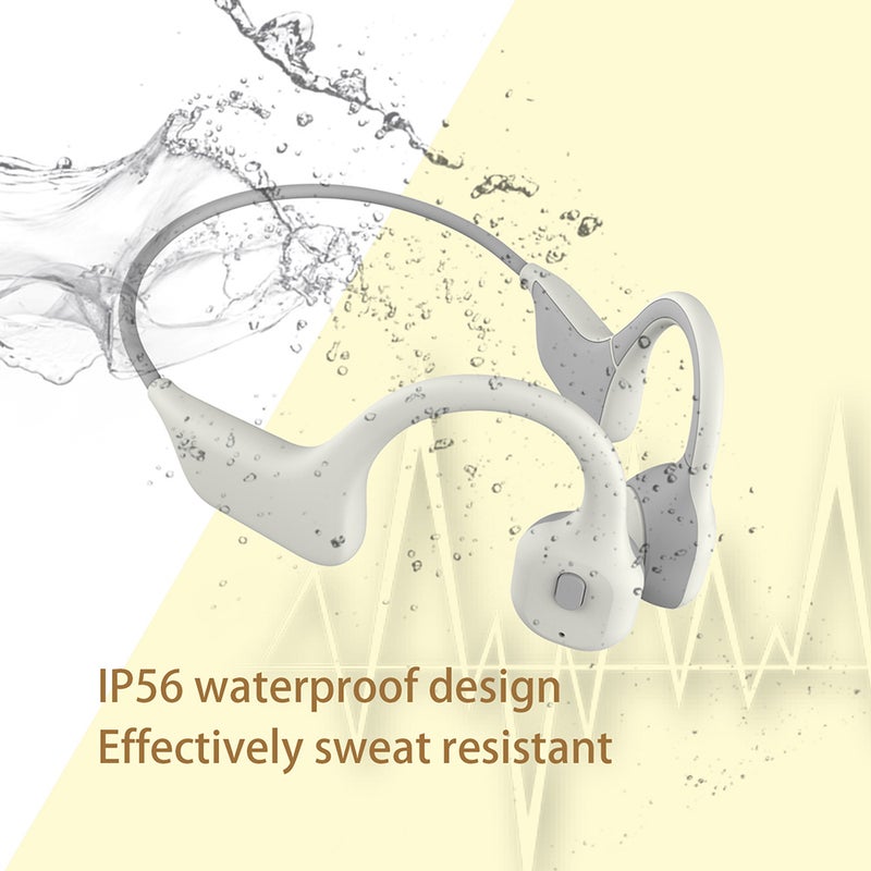 سماعة رأس لاسلكية تعمل بالبلوتوث بخاصية التوصيل العظمي مزودة بميكروفون طراز DG08 أسود/ رمادي - Image 3