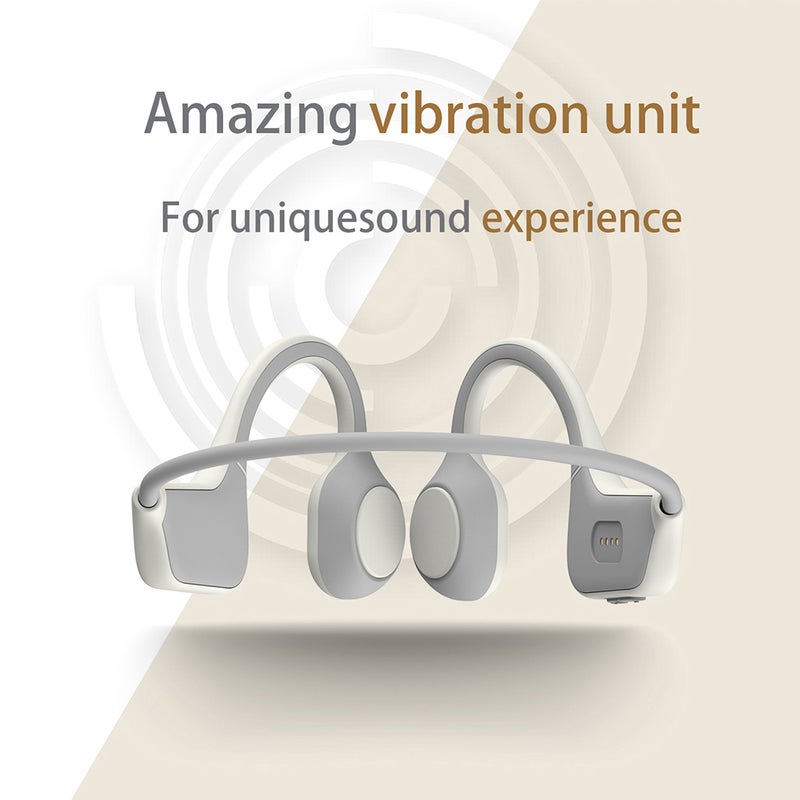 سماعة رأس لاسلكية تعمل بالبلوتوث بخاصية التوصيل العظمي مزودة بميكروفون طراز DG08 أسود/ رمادي - Image 5