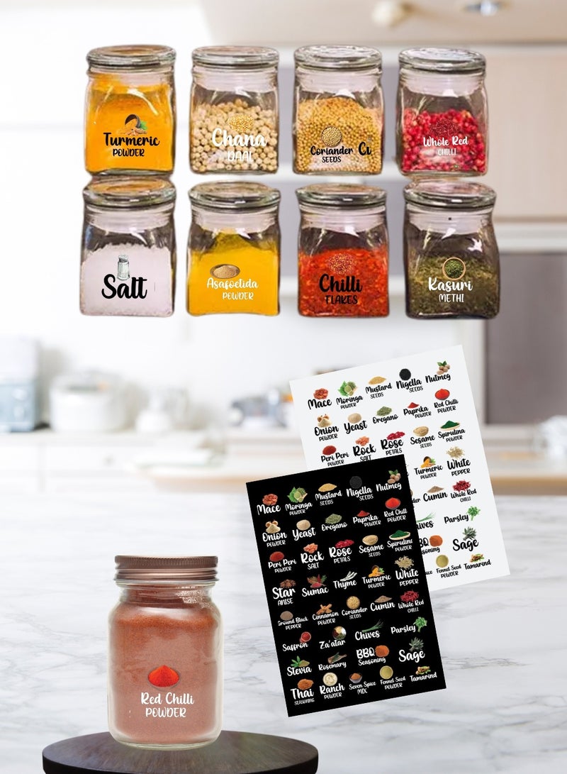Wollar Waterproof Food Storage Labels for Kitchen Jars- 176 Label Stickers with Images for Spice Jars and Organizer - Kitchen Stickers for Food Storage Containers and Glass Jars (6 Sheets) - Image 5