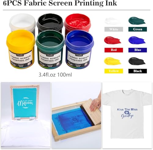 Caydo 59 Pieces All-in-One Screen Printing Kit with Screen Printer, 50W Exposure Screen Printing Light, Photo Emulsion Kit, Screen Printing Frames, Instructions - Image 5