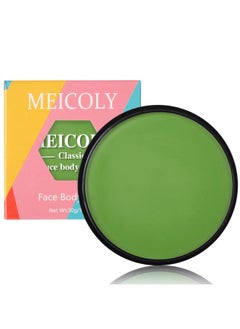 MEICOLY MEICOLY Light Green Face Body Paint for Christmas Makeup Stocking Stuffers,Water Based Washable Body Paint,Green Face Paint for Adults and Kids,Camouflage Hunting Camo Gamora Witch Cosplay Makeup  - Image 1