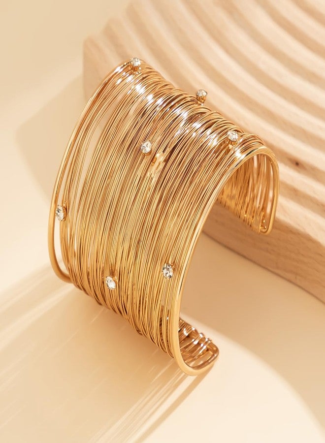 ZIVOM® Party Statement Mesh 18K Gold CZ Cuff Kada Bangle Bracelet Girls Women - Image 2