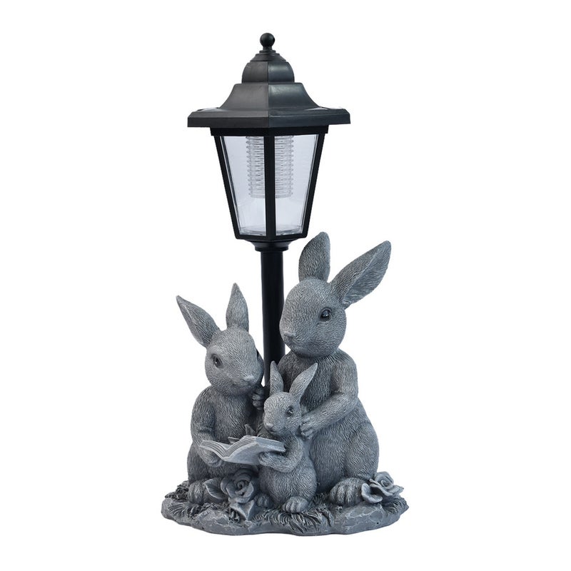 Hot Selling Rabbit Family Solar Outdoor Light Resin Statue for Garden Lawn Decorative Night Lamp - Image 4