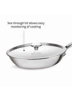 ALDA Alda Primero Tri-ply Stainless Steel Fry Pan with Lid 24cm  - Image 4
