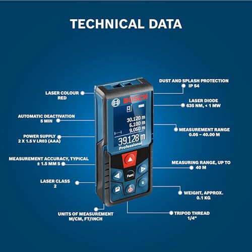 Bosch GLM 400 Laser Distance Measurer (40M Range) - Image 5
