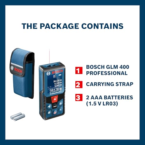Bosch GLM 400 Laser Distance Measurer (40M Range) - Image 2