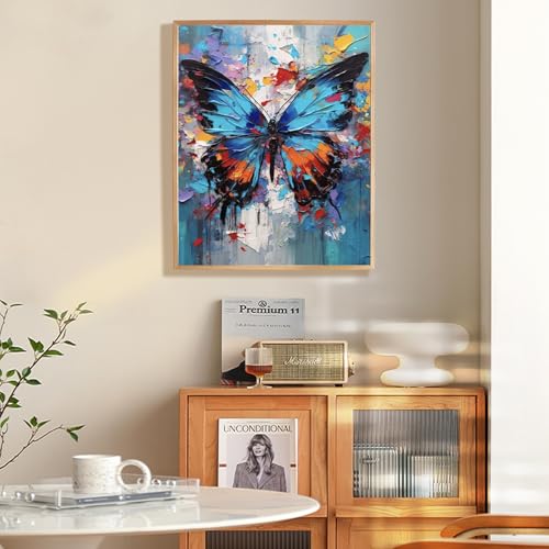 Fountor Paint by Numbers Kit for Adults Beginner DIY Butterfly Adult Paint by Number Kits on Canvas Without Frame Abstract Butterfly Acrylic Oil Paint by Numbers for Home Decor Gift 16W x 20L - Image 3