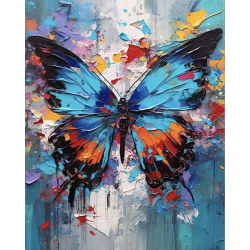 Fountor Paint by Numbers Kit for Adults Beginner DIY Butterfly Adult Paint by Number Kits on Canvas Without Frame Abstract Butterfly Acrylic Oil Paint by Numbers for Home Decor Gift 16W x 20L - Image 1