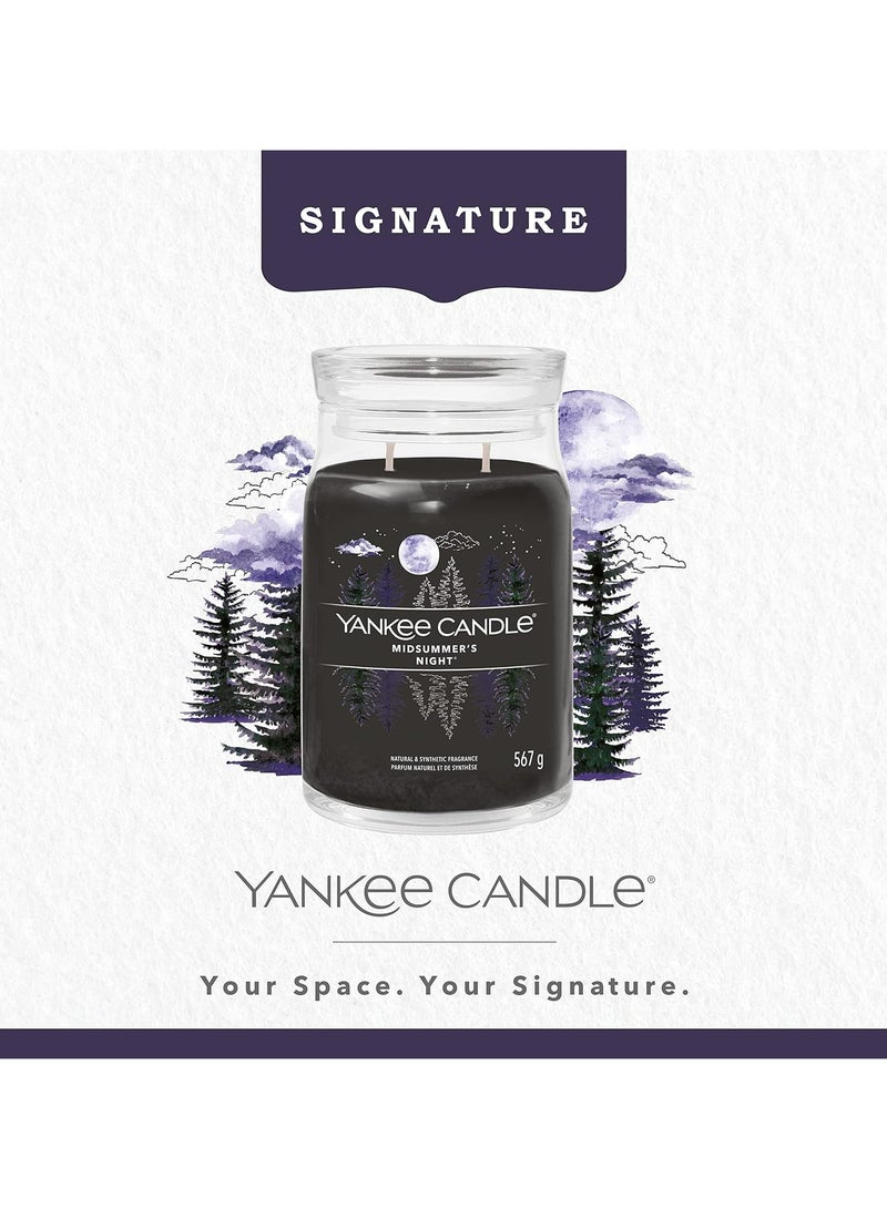 YANKEE CANDLE شمعة معطرة مميزة - 567 جرام | شمعة كبيرة لليلة منتصف الصيف مع فتيلين مزدوجين | شمعة مصنوعة من خليط شمع الصويا تحترق لفترة طويلة | هدايا مثالية للنساء - Image 2