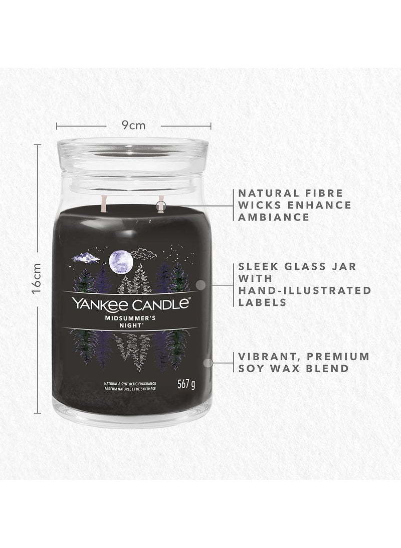 YANKEE CANDLE شمعة معطرة مميزة - 567 جرام | شمعة كبيرة لليلة منتصف الصيف مع فتيلين مزدوجين | شمعة مصنوعة من خليط شمع الصويا تحترق لفترة طويلة | هدايا مثالية للنساء - Image 3