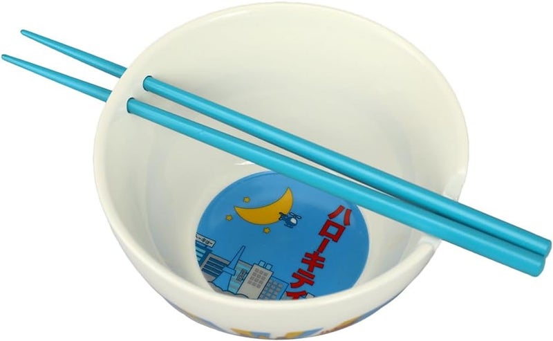 Bio World Hello Kitty Kaiju Ceramic 20 oz Ramen Bowl with Chopsticks - Image 3