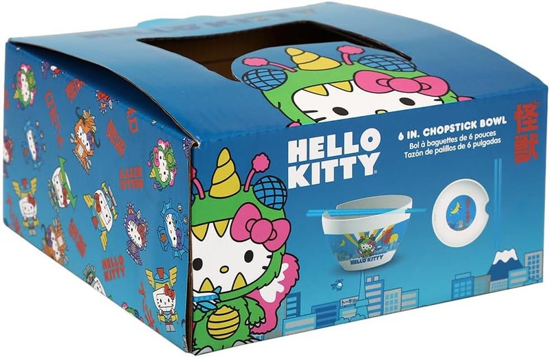 Bio World Hello Kitty Kaiju Ceramic 20 oz Ramen Bowl with Chopsticks - Image 5