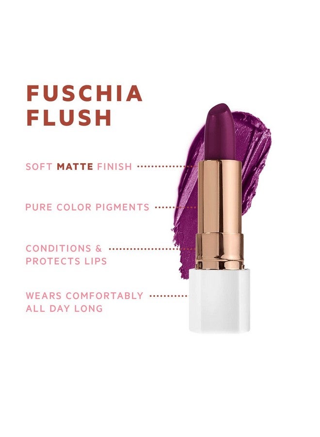 Flower Beauty Petal Pout Lipstickcruelty Freenourishing & Highly Pigmented Lip Color With Antioxidants (Fuchsia Flushmatte) - Image 2