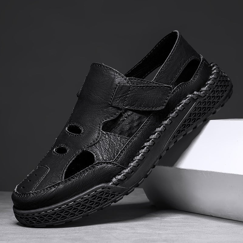 2025 -Selling Closed-Toe Sandals For Men, Summer Beach Sandals, Trendy Men'S Hand-Stitched Large Size Slippers - Image 4