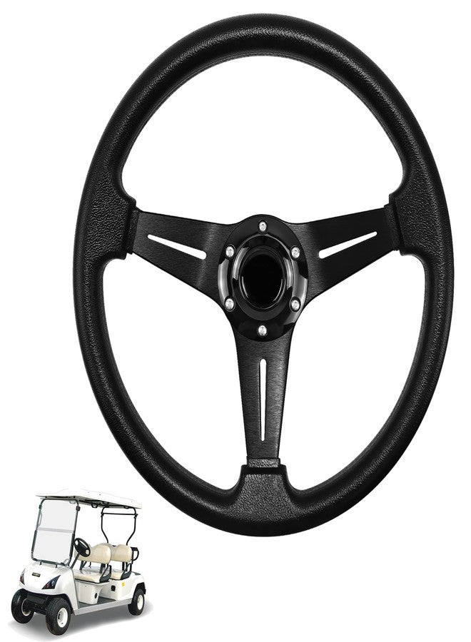 LOSCHEN Golf Cart Steering Wheel Universal Design for Club Car Ds and Precedent EZGO RXV & TXT, for Yamaha Golf Cart Steering Whee-Black Strip - Image 1
