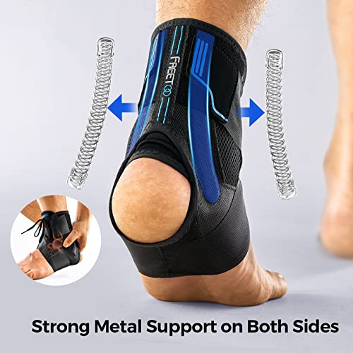 FREETOO Ankle Brace Maximum Metal Support for Men & Women, Compression Foot Support for Sprained Ankle, Plantar Fasciitis,Injury Recovery, Lace up Ankle Support for Running Volleyball Left/Right - Image 2