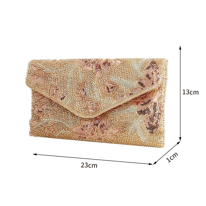 French Embroidered Chain Evening Shoulder Bag - Image 5