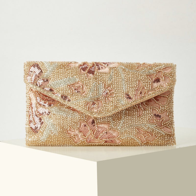 French Embroidered Chain Evening Shoulder Bag - Image 2