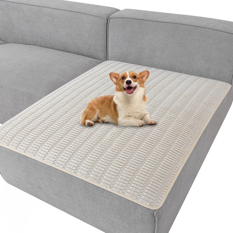 Foxdecor Couch Cover Sofa Covers Washable, Dog Bed Cover Couch Covers for 3 Cushion Couch Sofa Pet Friendly, Dog Couch Cover Furniture Covers for Pets.(Cream 40x50 inch) - Image 1