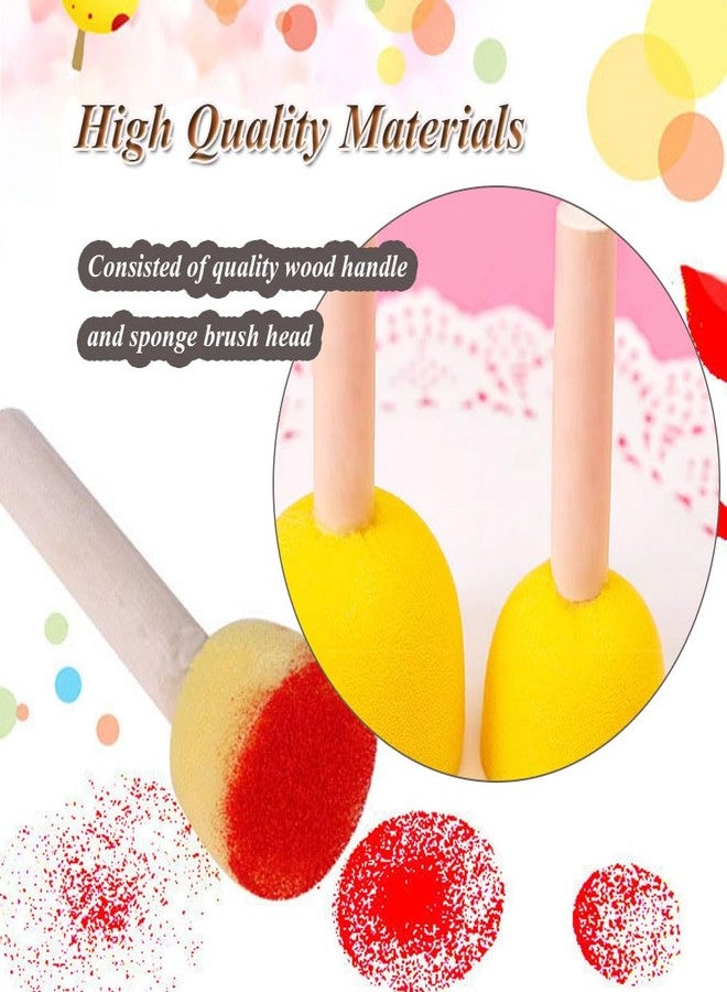 Whale 30Pcs Round Sponge Foam Brush Set for Painting Wooden Handle Sponge Brushes Painting Tools for Kids Painting Crafts and Arts (30PCS 1 Size) - Image 3