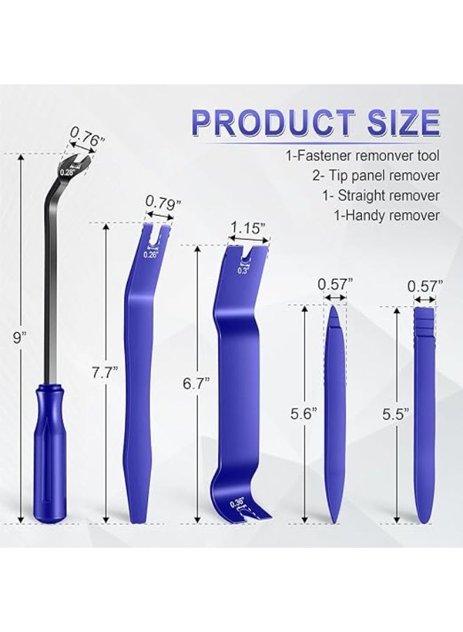 5 قطعة السيارات تقليم أداة إزالة الصواميل كيت لا خدش البلاستيك حدق أداة كيت - الداخلية الباب لوحة كليب السحابة إزالة مجموعة ل سيارة داش راديو الصوت المثبت الأزرق - Image 2