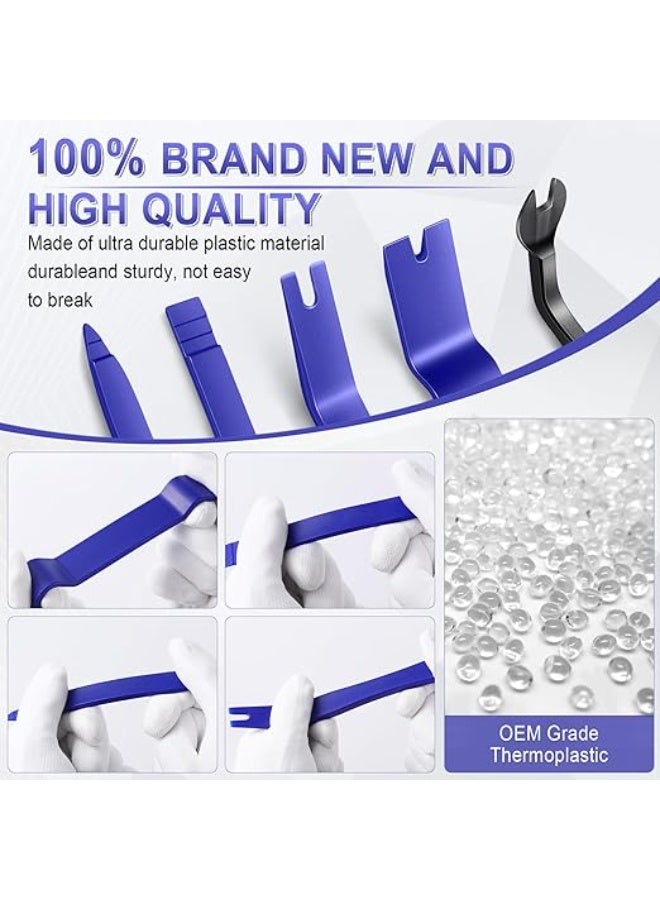 5 قطعة السيارات تقليم أداة إزالة الصواميل كيت لا خدش البلاستيك حدق أداة كيت - الداخلية الباب لوحة كليب السحابة إزالة مجموعة ل سيارة داش راديو الصوت المثبت الأزرق - Image 3