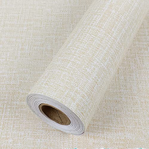 wolpin DIY Self Adhesive Wall Stickers Wallpaper (45 x 600 CM, Beige) | for Bedroom Faux Grasscloth Modern Living Room Decor Textured Wall Covering DIY Decals - Image 4