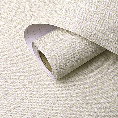 wolpin DIY Self Adhesive Wall Stickers Wallpaper (45 x 600 CM, Beige) | for Bedroom Faux Grasscloth Modern Living Room Decor Textured Wall Covering DIY Decals - Image 1