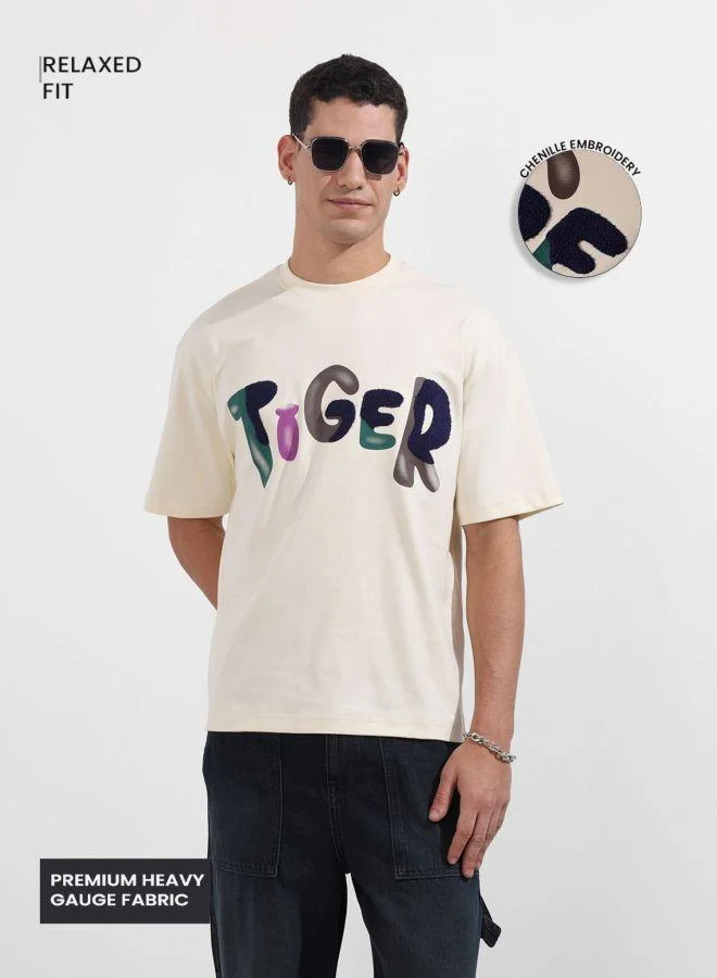 The Indian Garage Co Men Relaxed Fit Graphic Printed Crew Neck Half Sleeves T-Shirt