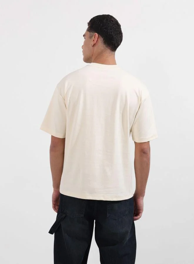 The Indian Garage Co Men Relaxed Fit Graphic Printed Crew Neck Half Sleeves T-Shirt