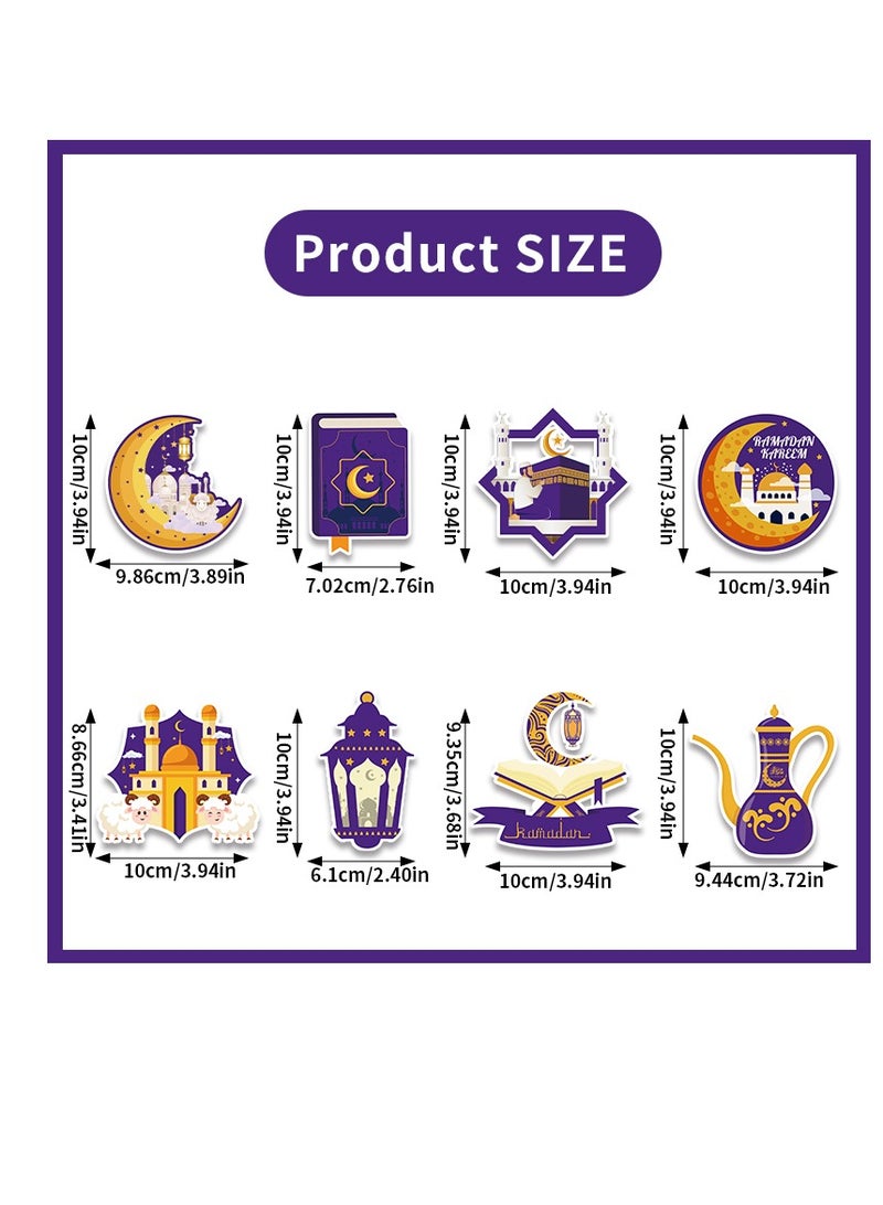 واي آند دي 24 قطعة من قلادات ورقية معلقة ”رمضان كريم عيد مبارك“، زينة احتفالية للمنزل وحفلات العيد، مستلزمات أساسية للأعياد الإسلامية - Image 4