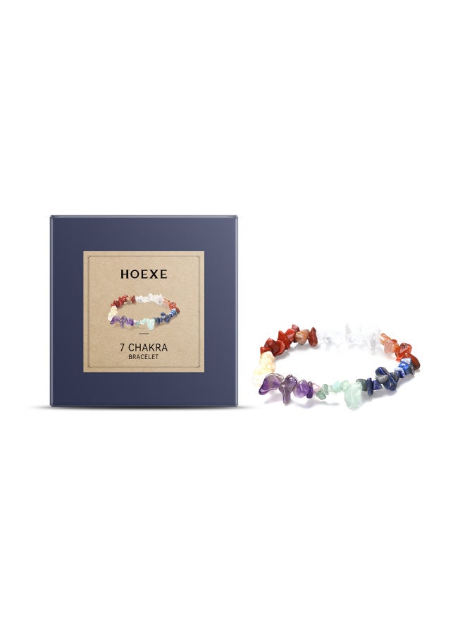 Hoexe Colorful Color Bracelet Seven-color Simple elry Stone Bead Wheel Yoga Beaded Bracelet - Image 5