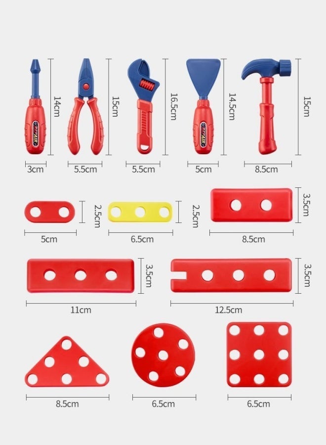 مجموعة أدوات للأطفال - ٤٨ قطعة مع نظارات واقية ومثقاب إلكتروني، ألعاب تظاهرية للأطفال، أدوات بناء للأطفال من سن ٣، ٤، ٥، ٦، ٧، و٨ سنوات (٤٨ قطعة) - Image 4